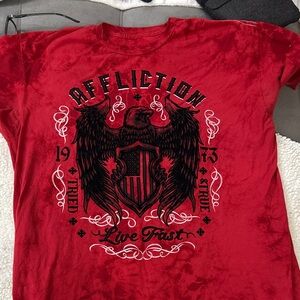 Affliction Red Graphic Short Sleeve Tee